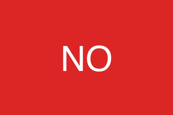 Yes No Button showing a NO result in red