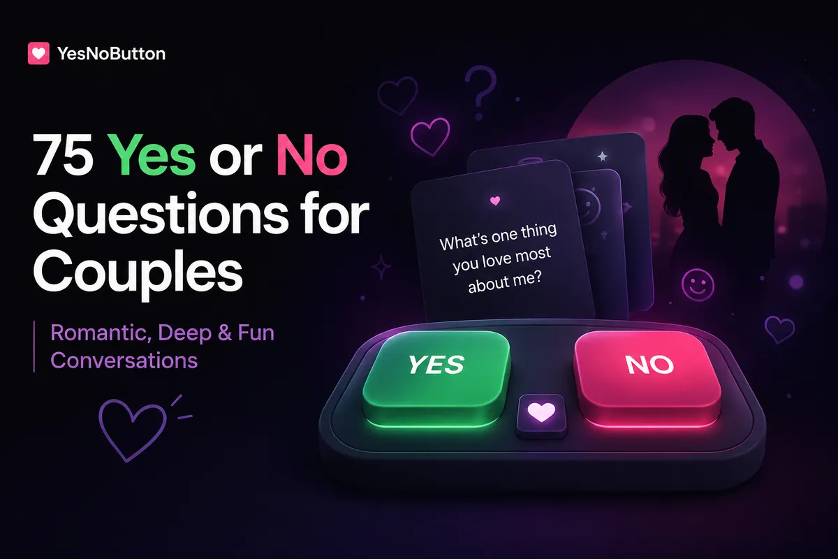 Illustration for 75 Yes or No Questions for Couples (Romantic, Deep & Fun)