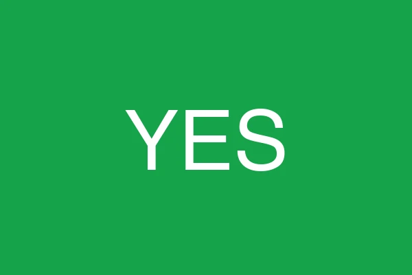 Yes No Button showing a YES result in green